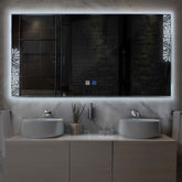 Specchio LED Rettangolare | Pulsanti touch | Funzione anti-appannamento | Luce bianca fredda - Reyze Serie Good Vibes Modello 4